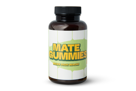 Nahrungsergänzungsmittel mit Mate, Vitamin B12, Vitamin B3, Vitamin B5 und Vitamin B6